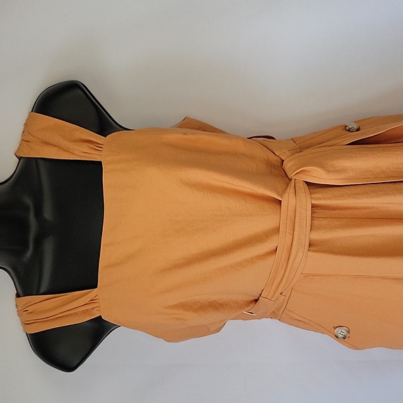 Topshop Sleeveless Tie Waist Wide Leg Jumpsuit Apricot Sz 6 - Picture 3 of 14